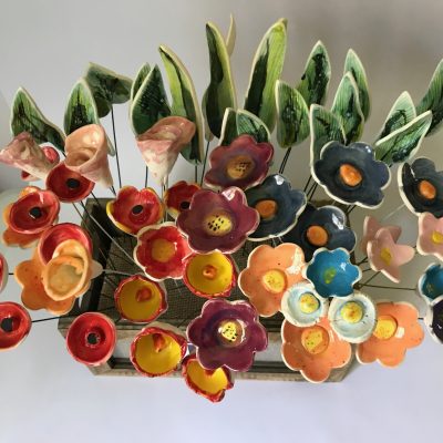 Ceramic Flowers - Mixed bunch of 12