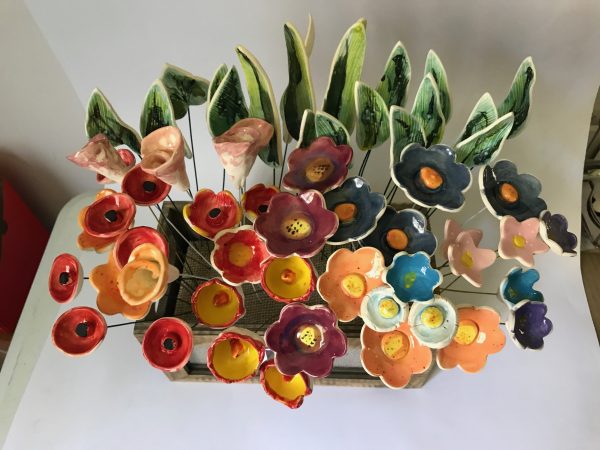 Ceramic Flowers - Mixed bunch of 12